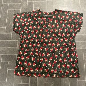 Santa Hat Vintage Christmas Scrub top